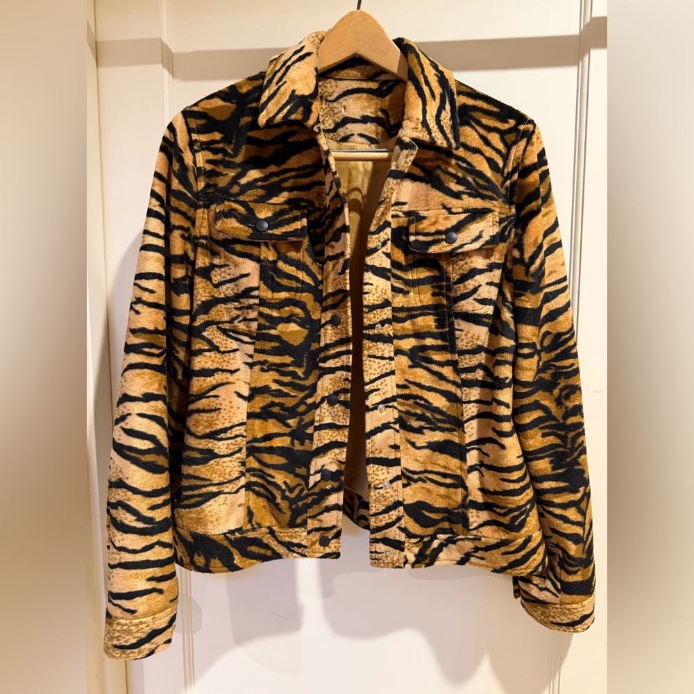 Classiques Entier VTG 90's Tiger Jacket Women's M Animal Print Faux Fur Mobwife